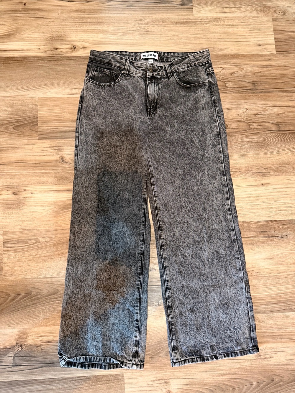 High-Rise Wide-Leg Jeans in Washed Black by Briscoe